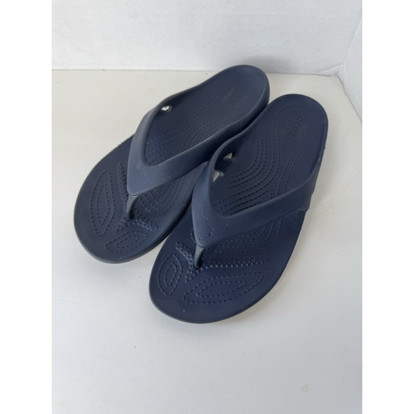 Crocs Kadee II Flip Flop Sandals Women's Size 6 Navy Blue - Picture 1 of 5